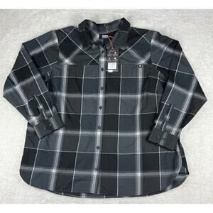 Alaskan Hardgear by Duluth AKHG Midnight Sun Shirt Women's Sz 2X Black Plaid NEW